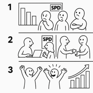 Lustige Grafik im Stile einer IKEA-Anleitung